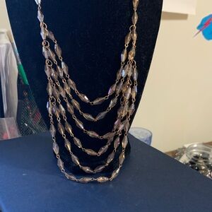 Multi-Strand Brown Beaded Statement Necklace - Women Jewelry